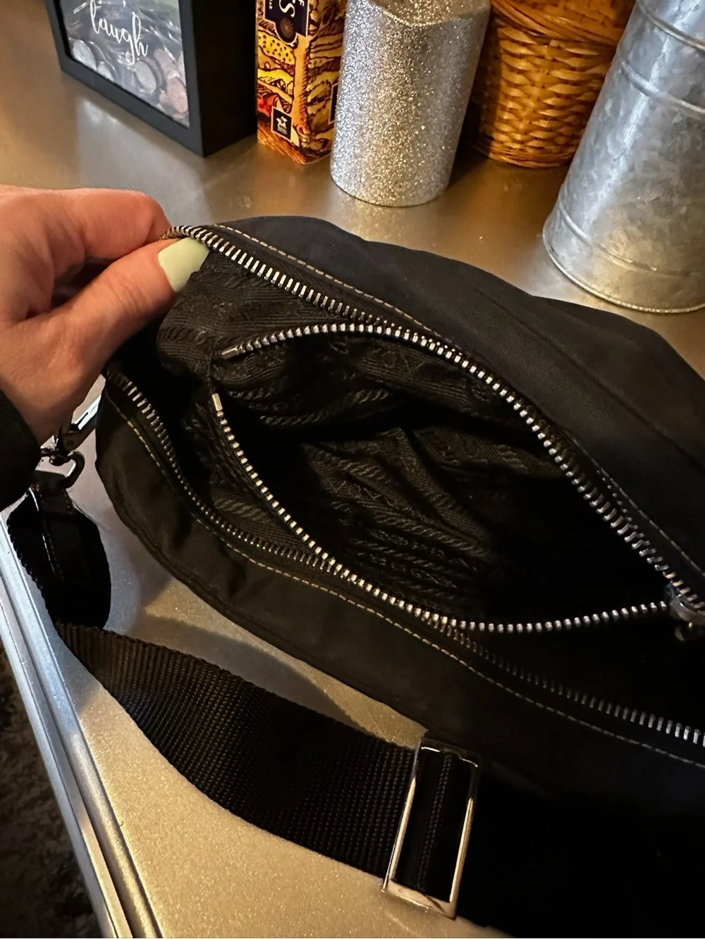 Prada Black Nylon Belt Bag with Silver Hardware - Picture 5 of 8
